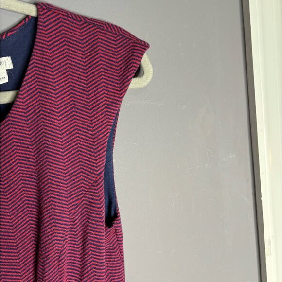 Cooperative Purple Striped Sleeveless A Line Lined Dress Exposed Zipper Sz 2 - Picture 4 of 7